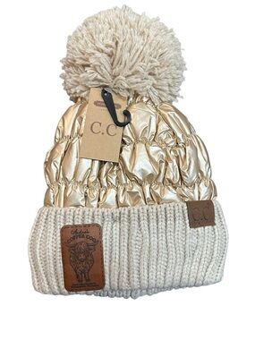 C.C Beanie Champagne Color Hat NEW